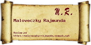 Maloveczky Rajmunda névjegykártya